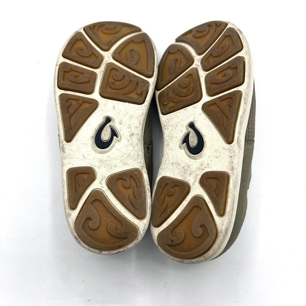 OluKai Men's Nohea Moku No Tie Boat Shoes Clay Tapa Size 40 MSRP $120
